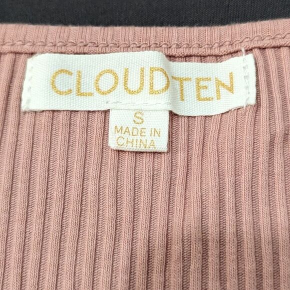 Cloud Ten Ribbed Baby Tee Pink Size Small E - Picture 5 of 6